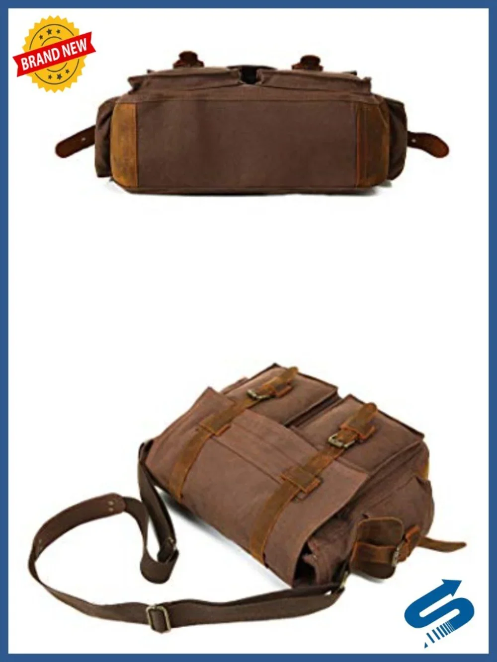 Canvas Messenger Bag for Men, Laptop Shoulder Bag, Vintage